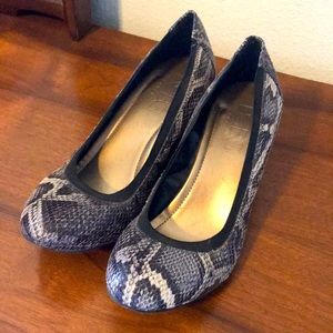 BCBG Paris Snakeskin Wedge Shoes
